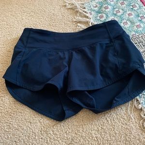 Dark blue lululemon speed up shorts size 0